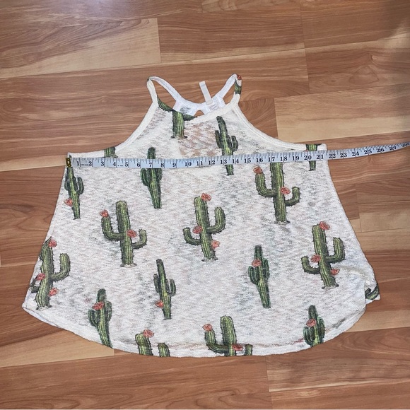 My Beloved Cactus Print Tank Top - Green and White - Picture 5 of 9